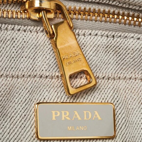 Prada Grey Canapa Canvas Small Tote Bag BG439 - Picture 9 of 12